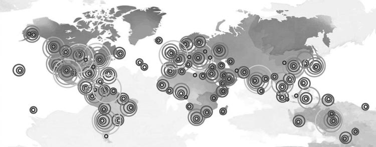 Image of YOGA365 worldwide map